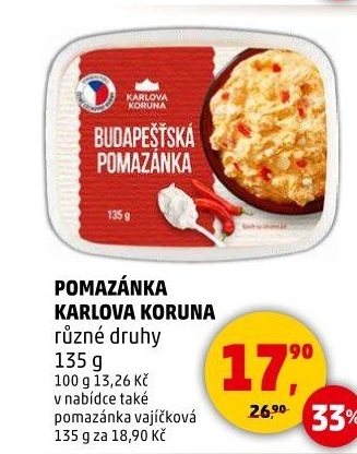 Pomazánky Karlova Koruna