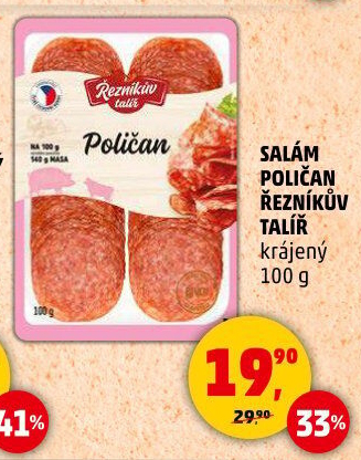 Salám Poličan Řezníkův talíř