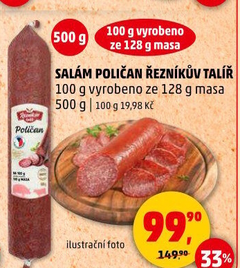 Salám Poličan Řezníkův talíř