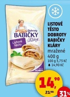 Těsto listové mražené Dobroty babičky Kláry
