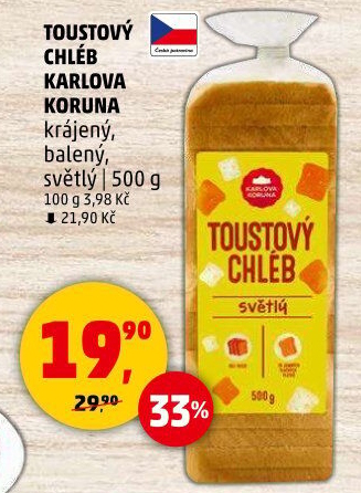 Toustový chléb Karlova Koruna