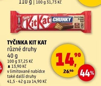 Tyčinka Kit Kat Nestlé