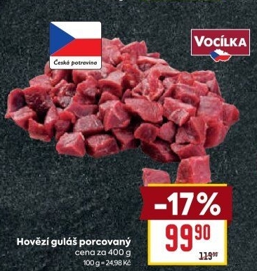 Hovězí maso na guláš Vocílka