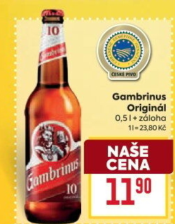 Pivo světlé výčepní Originál 10° Gambrinus