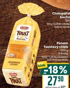Toustový chléb Penam