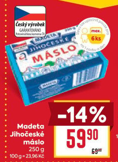 Máslo Jihočeské Madeta