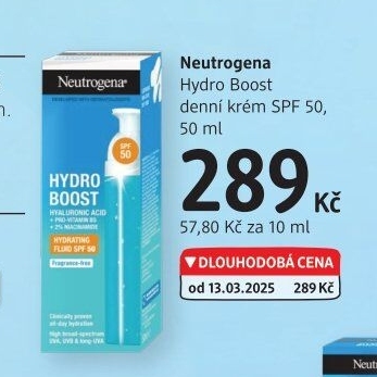 Pleťový krém Hydro Boost SPF 50 Neutrogena