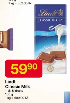 Čokoláda Lindt