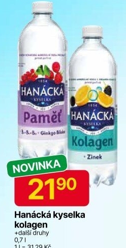 Funkční voda Hanáckákyselka