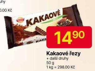 Oplatky kakaové řezy Sedita