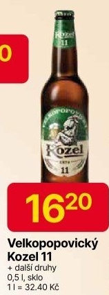 Pivo ležák 11° Velkopopovický Kozel
