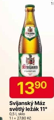 Pivo světlý ležák 11° Svijanský Máz Svijany