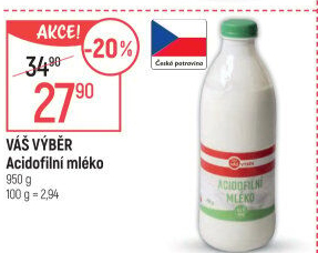 Acidofilní mléko Váš Výběr
