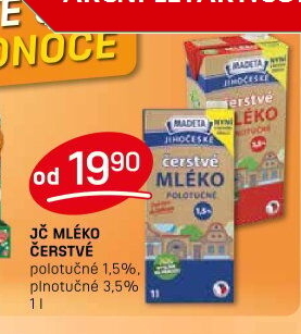 Mléko čerstvé Jihočeské Madeta