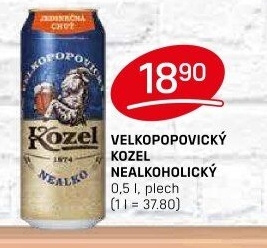 Nealkoholické pivo Velkopopovický Kozel