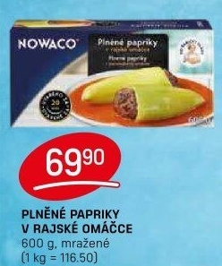 Papriky plněné mražené Nowaco
