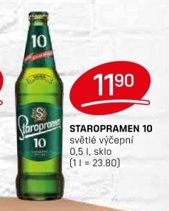 Pivo světlé výčepní 10° Staropramen