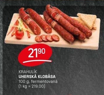 Uherská klobása Krahulík