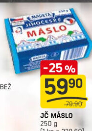 Máslo Jihočeské Madeta