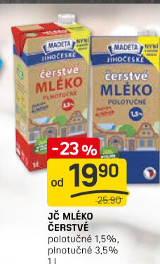 Mléko čerstvé Jihočeské Madeta