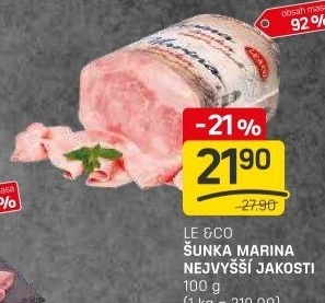 Šunka Marina nejvyšší jakosti LE&amp