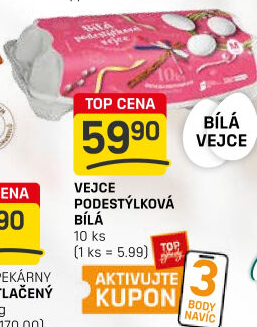 Vejce bílá z podestýlky M Milujeme vejce Kosičky