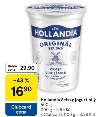 Bílý jogurt selský Hollandia