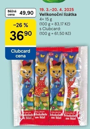 Čokoládové lízátko E + G