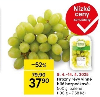 Hrozny bílé bezsemenné The Grower'