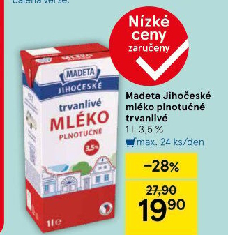 Mléko trvanlivé Jihočeské Madeta - 3,5% plnotučné