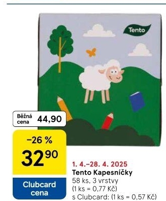 Papírové kapesníčky 3vrstvé Tento - box
