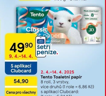 Toaletní papír 3vrstvý Tento