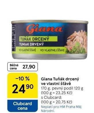 Tuňák drcený ve vlastní šťávě Giana
