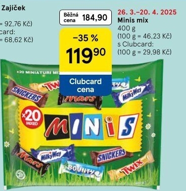 Tyčinky čokoládové Mix Minis Mars