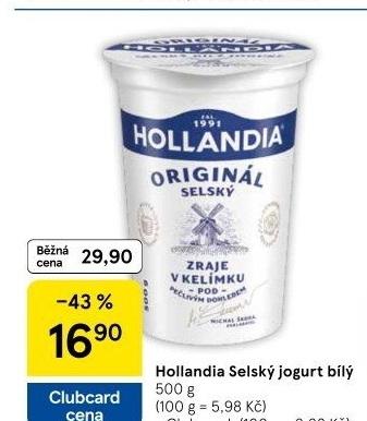 Bílý jogurt selský Hollandia