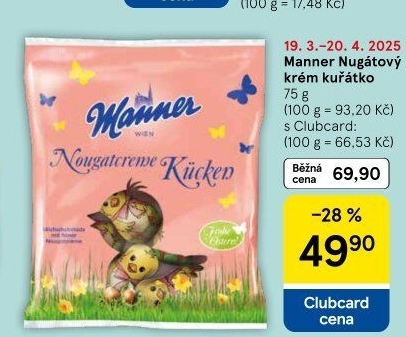 Čokoládová kuřátka s náplní Manner