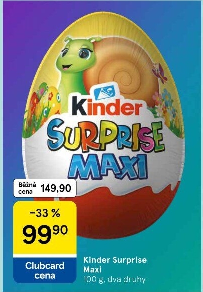 Čokoládové vajíčko s překvapením Maxi Kinder Surprise