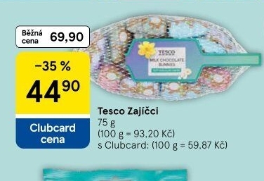 Čokoládoví zajíčci Tesco