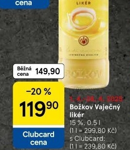 Likér vaječný Božkov