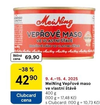 Maso vepřové ve vlastní šťávě Meining