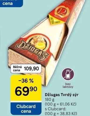 Sýr bez laktózy Džiugas