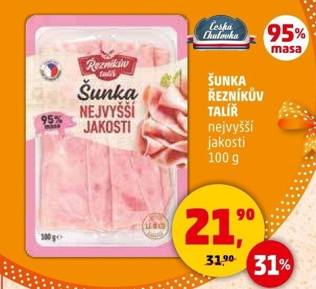 Šunka nejvyšší jakosti Řezníkův talíř