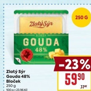 Sýr Gouda 48% Zlatý sýr Milkpol