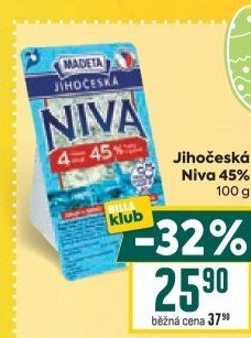 Sýr Niva Jihočeská 45% Madeta