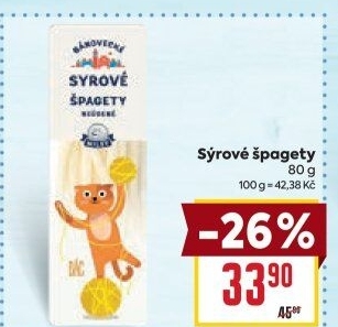 Sýrové špagety Bánovecké Milsy