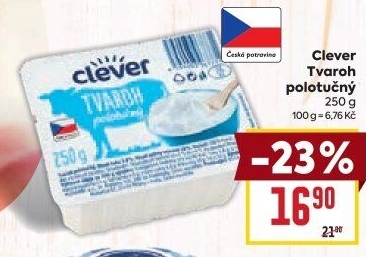 Tvaroh polotučný Clever