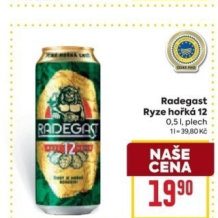 Pivo světlý ležák 12° Ryze hořká Radegast