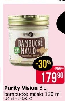 Bambucké máslo bio Purity Vision
