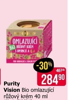 Růžový krém pleťový omlazující bio Purity Vision