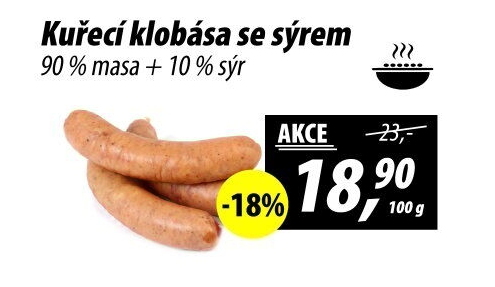 Kuřecí klobása se sýrem